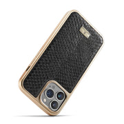 Custodia per telefono in PU galvanica con struttura a serpente, For iPhone 13, For iPhone 13 Pro, For iPhone 13 Pro Max, For iPhone 12 / 12 Pro, For iPhone 12 Pro Max, For iPhone 11