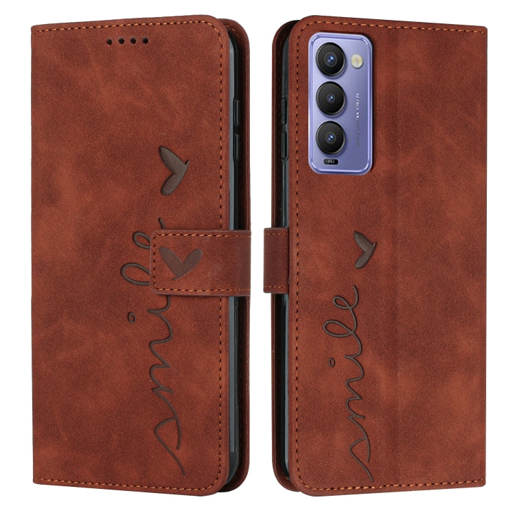 Custodia per telefono in pelle con motivo a cuore Skin Feel, For Tecno Camon 17 Pro/Camon 17P, For Tecno Camon 18, For Tecno Camon 18 Premier, For Tecno POP 5 LTE