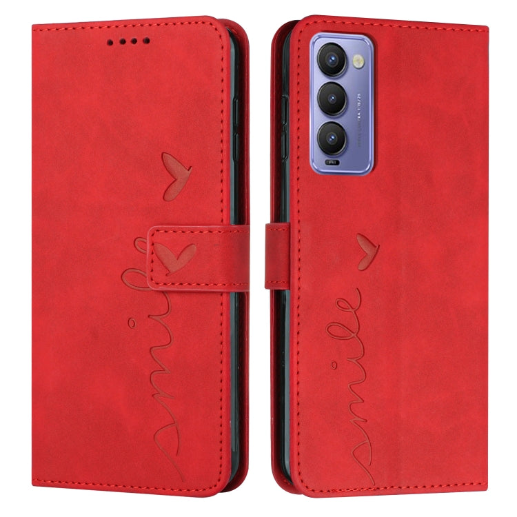 Custodia per telefono in pelle con motivo a cuore Skin Feel, For Tecno Camon 17 Pro/Camon 17P, For Tecno Camon 18, For Tecno Camon 18 Premier, For Tecno POP 5 LTE