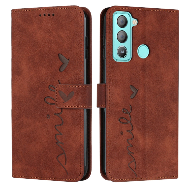 Custodia per telefono in pelle con motivo a cuore Skin Feel, For Tecno Camon 17 Pro/Camon 17P, For Tecno Camon 18, For Tecno Camon 18 Premier, For Tecno POP 5 LTE