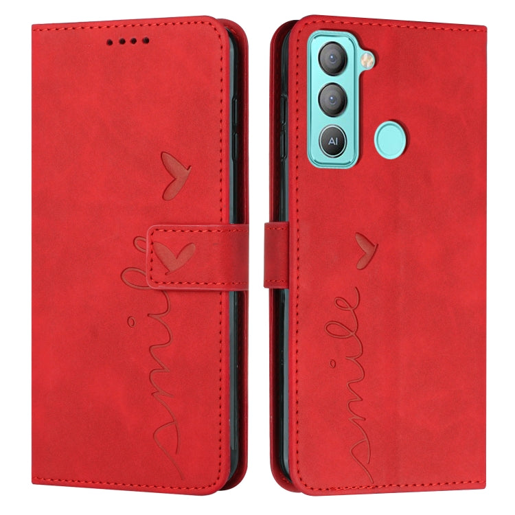 Custodia per telefono in pelle con motivo a cuore Skin Feel, For Tecno Camon 17 Pro/Camon 17P, For Tecno Camon 18, For Tecno Camon 18 Premier, For Tecno POP 5 LTE