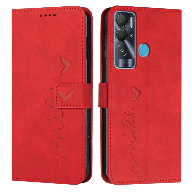 Custodia per telefono in pelle con motivo a cuore Skin Feel, For Tecno Pova 2, For Tecno Pova Neo, For Tecno Spark 6 Go/Spark Go 2020, For Tecno Spark 7T/Spark 7