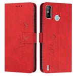 Custodia per telefono in pelle con motivo a cuore Skin Feel, For Tecno Pova 2, For Tecno Pova Neo, For Tecno Spark 6 Go/Spark Go 2020, For Tecno Spark 7T/Spark 7