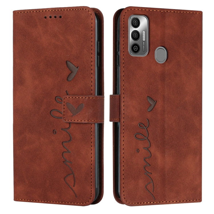 Custodia per telefono in pelle con motivo a cuore Skin Feel, For Tecno Pova 2, For Tecno Pova Neo, For Tecno Spark 6 Go/Spark Go 2020, For Tecno Spark 7T/Spark 7