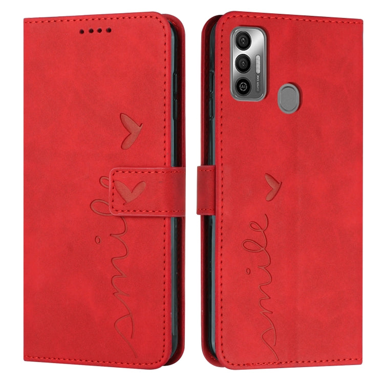 Custodia per telefono in pelle con motivo a cuore Skin Feel, For Tecno Pova 2, For Tecno Pova Neo, For Tecno Spark 6 Go/Spark Go 2020, For Tecno Spark 7T/Spark 7