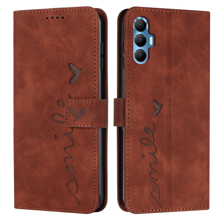 Custodia per telefono in pelle con motivo a cuore Skin Feel, For Tecno Spark 8 Pro, For Tecno Spark 8P, For Tecno Spark Go 2022
