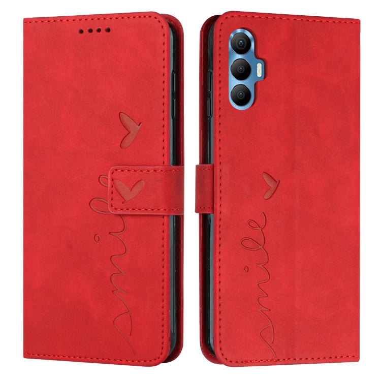 Custodia per telefono in pelle con motivo a cuore Skin Feel, For Tecno Spark 8 Pro, For Tecno Spark 8P, For Tecno Spark Go 2022