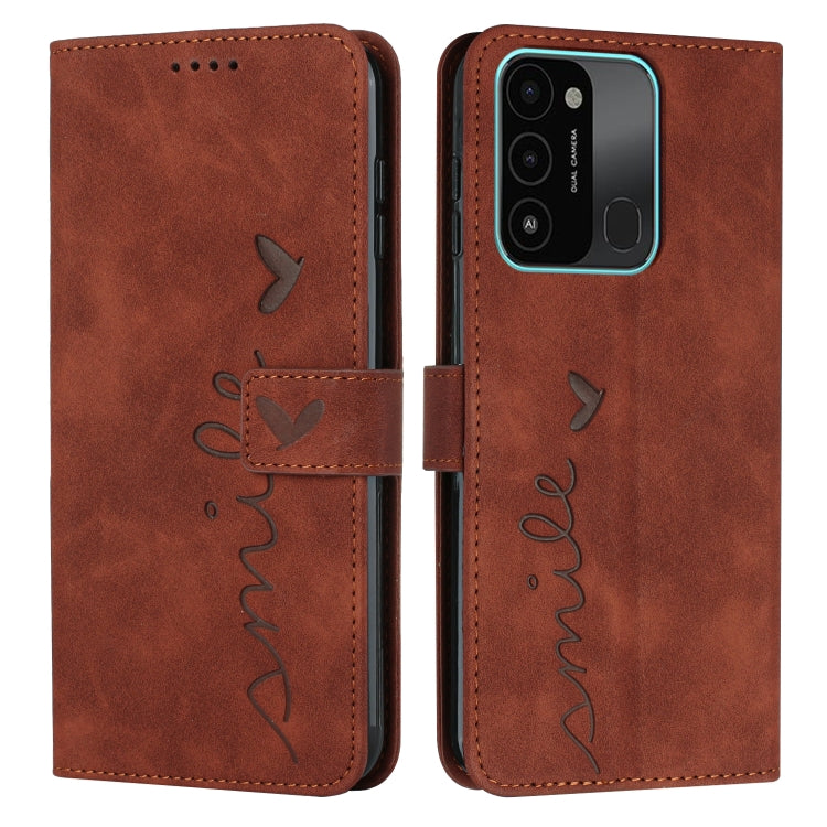 Custodia per telefono in pelle con motivo a cuore Skin Feel, For Tecno Spark 8 Pro, For Tecno Spark 8P, For Tecno Spark Go 2022