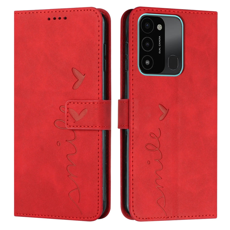 Custodia per telefono in pelle con motivo a cuore Skin Feel, For Tecno Spark 8 Pro, For Tecno Spark 8P, For Tecno Spark Go 2022
