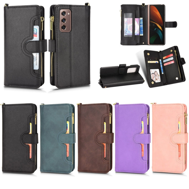 Custodia per telefono in pelle con cerniera texture Litchi, For Samsung Galaxy Z Fold2 5G, For Samsung Galaxy A13 5G, For Samsung Galaxy A23 4G / M22 4G, For Samsung Galaxy A22 5G