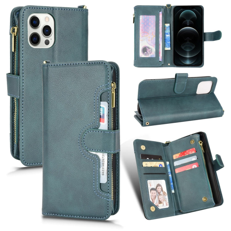 Custodia portafoglio in pelle con cerniera per iPhone 12 mini