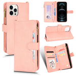 Custodia portafoglio in pelle con cerniera per iPhone 12 mini