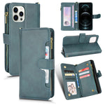Custodia portafoglio in pelle con cerniera per iPhone 12 mini