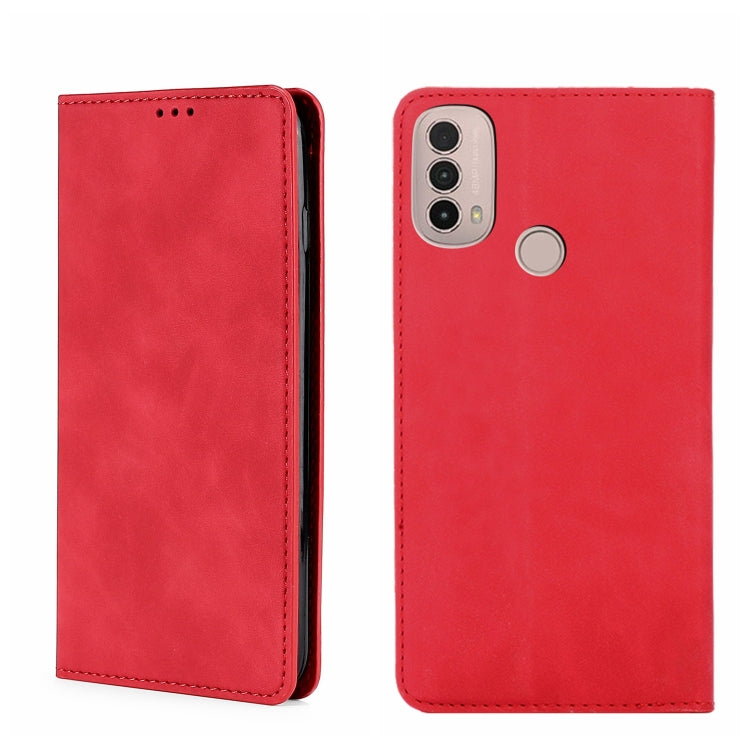 Custodia per telefono in pelle con vibrazione orizzontale magnetica Skin Feel, For Motorola Moto E20, For Motorola Moto E40