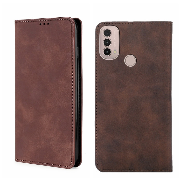 Custodia per telefono in pelle con vibrazione orizzontale magnetica Skin Feel, For Motorola Moto E20, For Motorola Moto E40