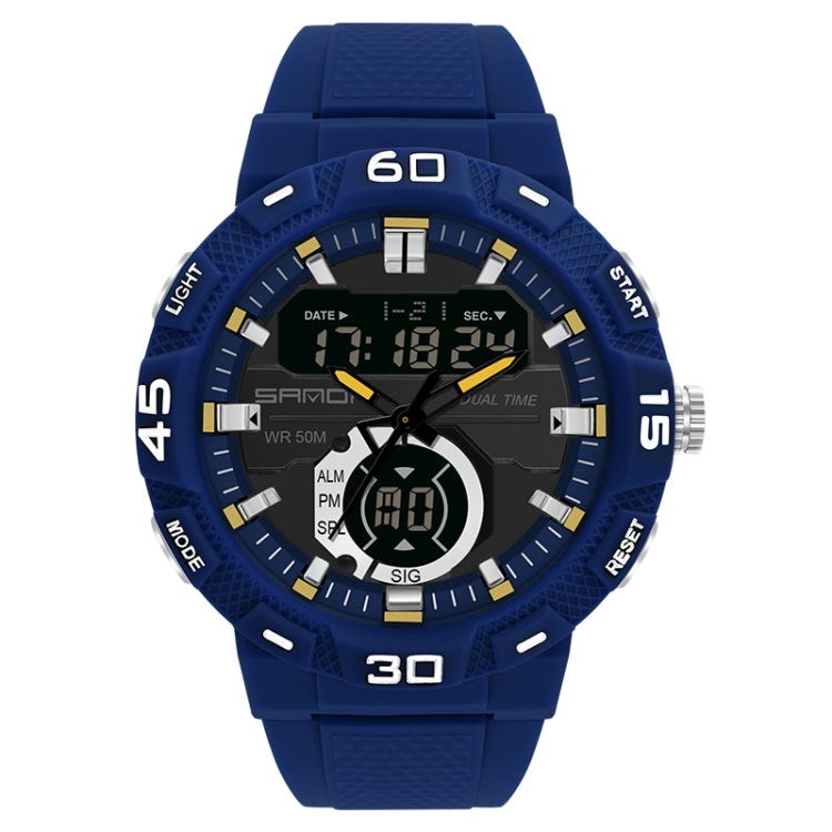 SANDA 3087 Luminoso orologio elettronico impermeabile a doppio display