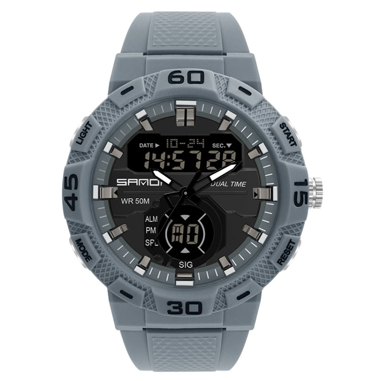 SANDA 3087 Luminoso orologio elettronico impermeabile a doppio display
