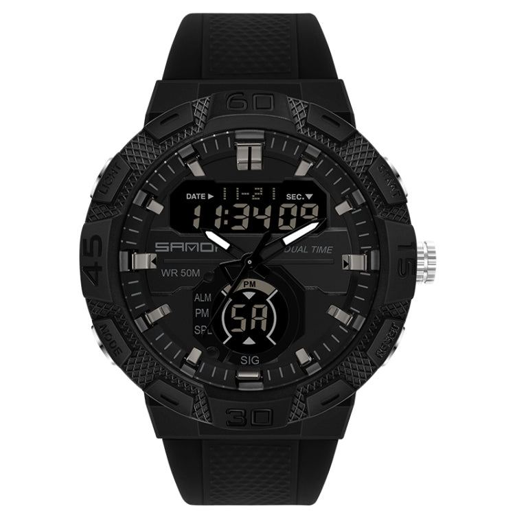 SANDA 3087 Luminoso orologio elettronico impermeabile a doppio display