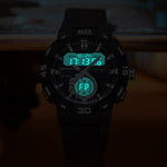 SANDA 3087 Luminoso orologio elettronico impermeabile a doppio display