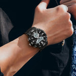 SANDA 3087 Luminoso orologio elettronico impermeabile a doppio display
