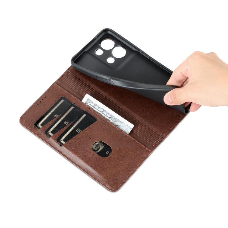 AZNS Custodia per telefono in pelle a conchiglia con struttura in vitello magnetico, For OPPO Reno8, For OPPO Reno8 Pro, For Honor 70, For Honor 70 Pro