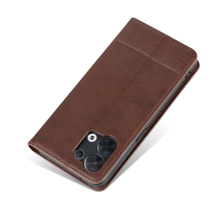 AZNS Custodia per telefono in pelle a conchiglia con struttura in vitello magnetico, For OPPO Reno8, For OPPO Reno8 Pro, For Honor 70, For Honor 70 Pro