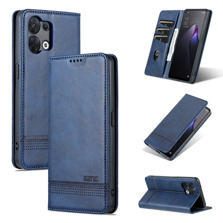 AZNS Custodia per telefono in pelle a conchiglia con struttura in vitello magnetico, For OPPO Reno8, For OPPO Reno8 Pro, For Honor 70, For Honor 70 Pro