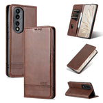 AZNS Custodia per telefono in pelle a conchiglia con struttura in vitello magnetico, For OPPO Reno8, For OPPO Reno8 Pro, For Honor 70, For Honor 70 Pro