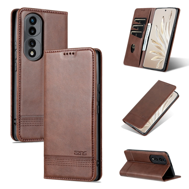 AZNS Custodia per telefono in pelle a conchiglia con struttura in vitello magnetico, For OPPO Reno8, For OPPO Reno8 Pro, For Honor 70, For Honor 70 Pro