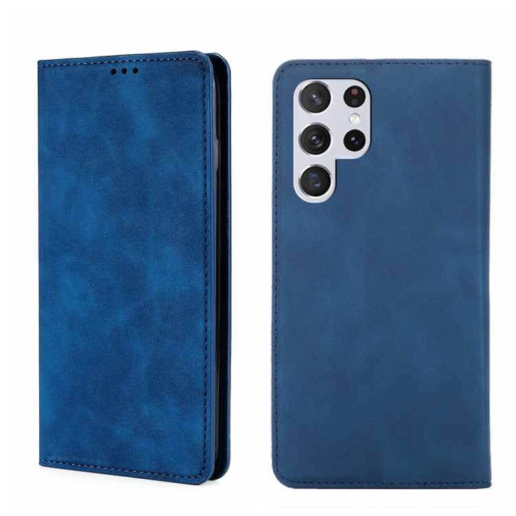 Custodia per telefono in pelle con vibrazione orizzontale magnetica Skin Feel, For Samsung Galaxy S22 5G, For Samsung Galaxy S22+ 5G, For Samsung Galaxy S22 Ultra 5G
