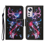 Custodia per cellulare in pelle con motivo a disegno colorato, For Xiaomi 12 Lite