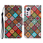 Custodia per cellulare in pelle con motivo a disegno colorato, For Xiaomi 12 Lite