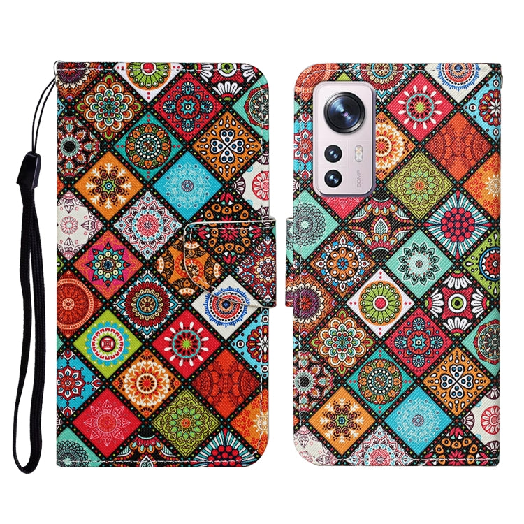 Custodia per cellulare in pelle con motivo a disegno colorato, For Xiaomi 12 Lite