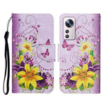 Custodia per cellulare in pelle con motivo a disegno colorato, For Xiaomi 12 Lite