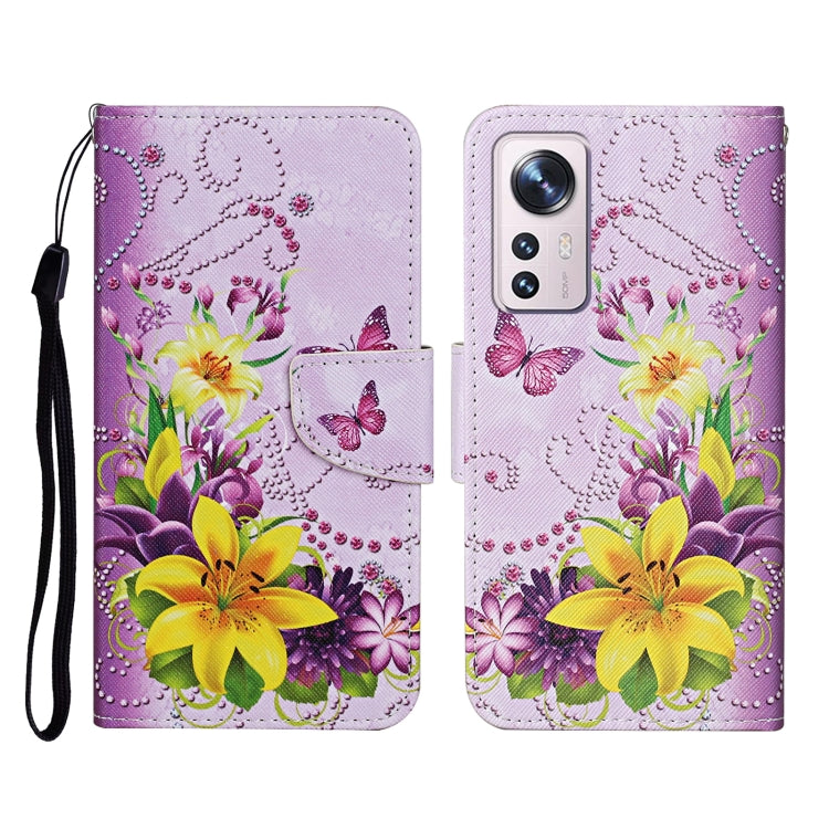 Custodia per cellulare in pelle con motivo a disegno colorato, For Xiaomi 12 Lite
