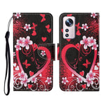 Custodia per cellulare in pelle con motivo a disegno colorato, For Xiaomi 12 Lite