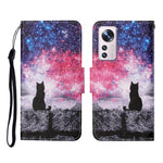 Custodia per cellulare in pelle con motivo a disegno colorato, For Xiaomi 12 Lite