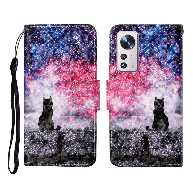 Custodia per cellulare in pelle con motivo a disegno colorato, For Xiaomi 12 Lite