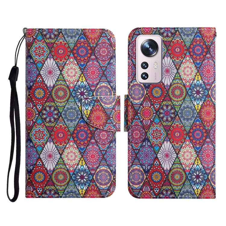Custodia per cellulare in pelle con motivo a disegno colorato, For Xiaomi 12 Lite