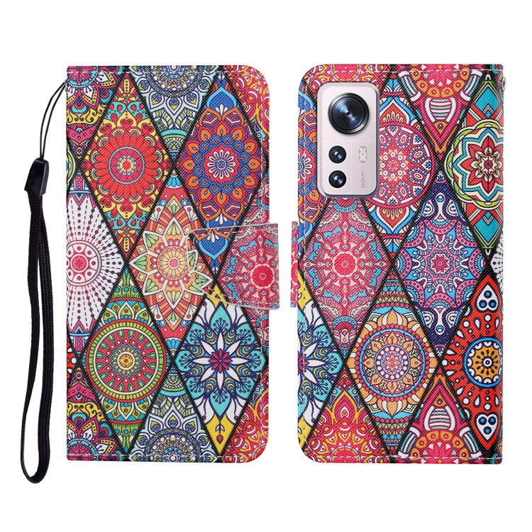 Custodia per cellulare in pelle con motivo a disegno colorato, For Xiaomi 12 Lite