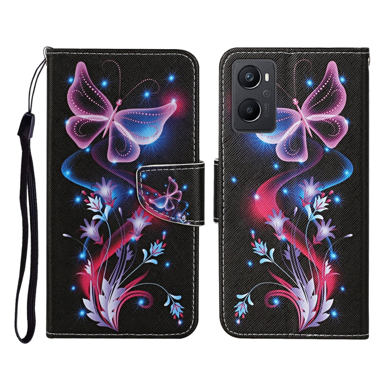 Custodia per cellulare in pelle con motivo a disegno colorato, For OPPO A96 4G / Realme 9i