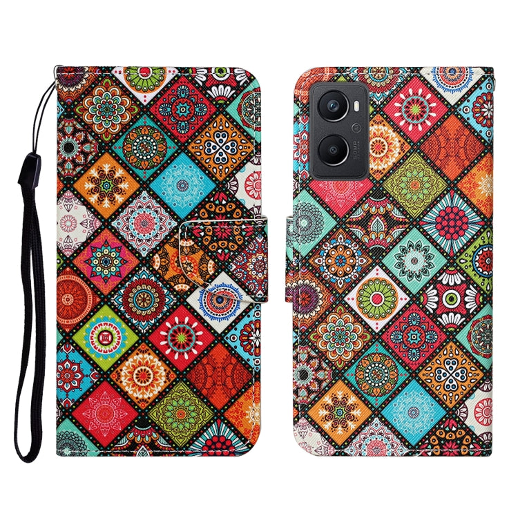 Custodia per cellulare in pelle con motivo a disegno colorato, For OPPO A96 4G / Realme 9i