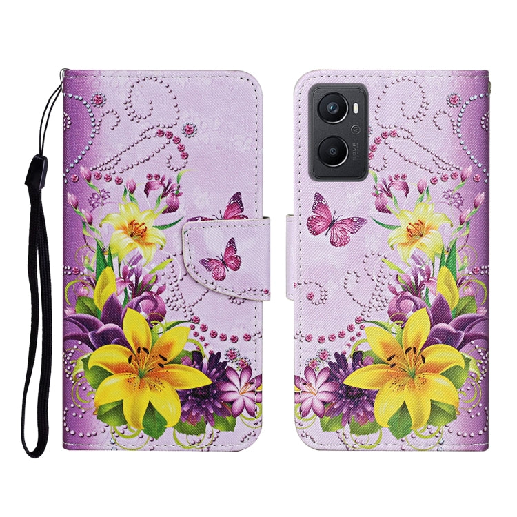 Custodia per cellulare in pelle con motivo a disegno colorato, For OPPO A96 4G / Realme 9i