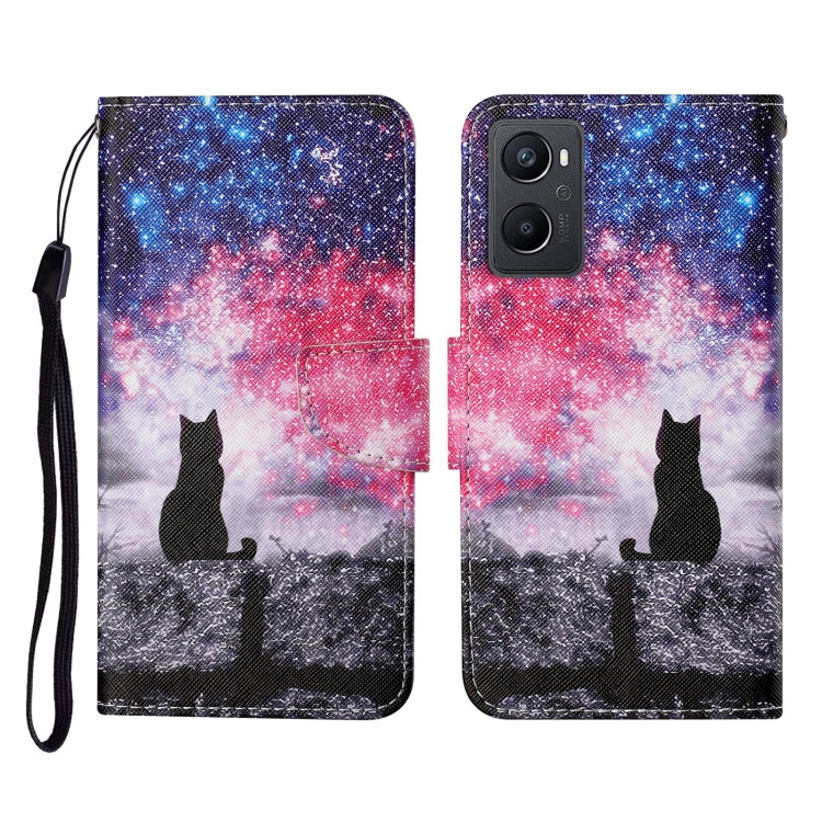 Custodia per cellulare in pelle con motivo a disegno colorato, For OPPO A96 4G / Realme 9i