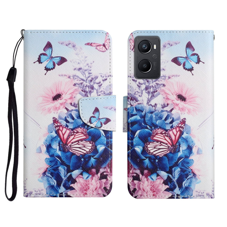 Custodia per cellulare in pelle con motivo a disegno colorato, For OPPO A96 4G / Realme 9i
