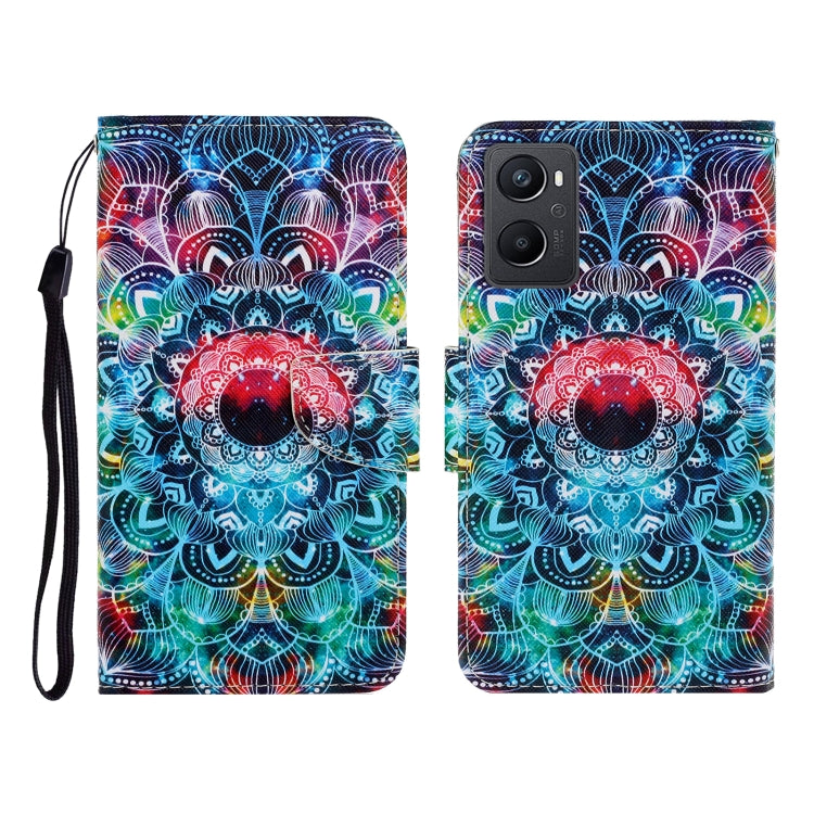 Custodia per cellulare in pelle con motivo a disegno colorato, For OPPO A96 4G / Realme 9i