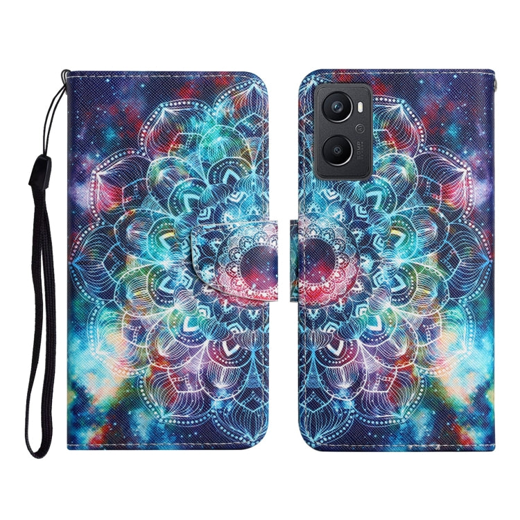 Custodia per cellulare in pelle con motivo a disegno colorato, For OPPO A96 4G / Realme 9i