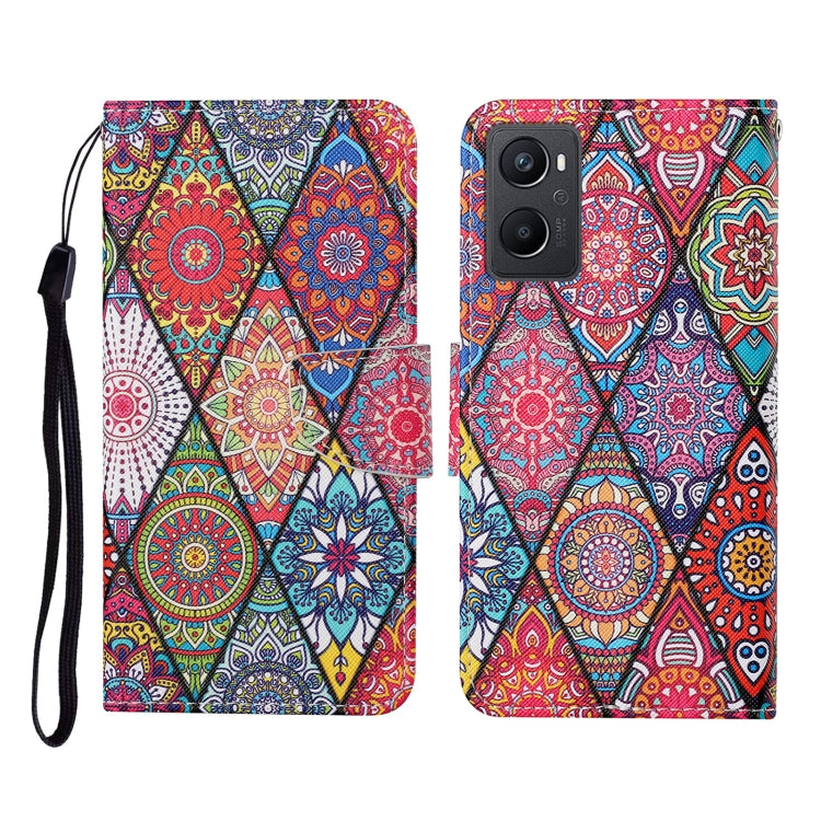 Custodia per cellulare in pelle con motivo a disegno colorato, For OPPO A96 4G / Realme 9i