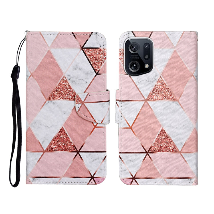 Custodia per cellulare in pelle con motivo a disegno colorato, For OPPO Find X5