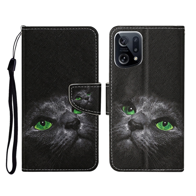 Custodia per cellulare in pelle con motivo a disegno colorato, For OPPO Find X5